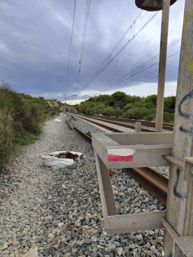 Blaze trail marker in Sitges