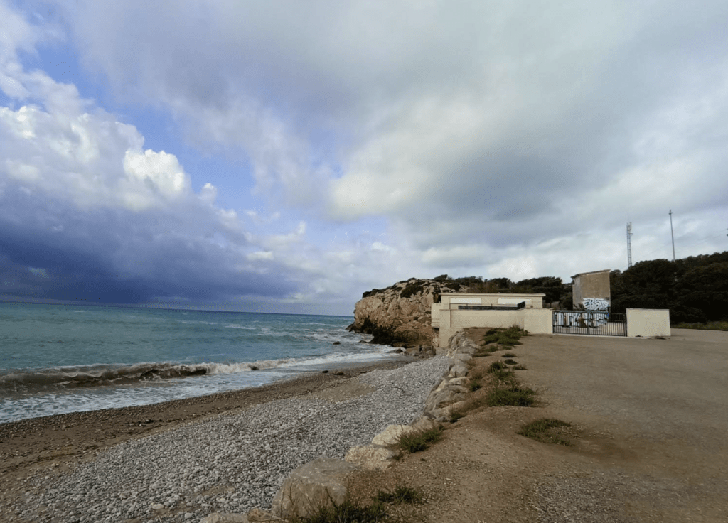 Abandoned Atlàntida nightclub south of Sitges on the GR 92 Camí de Ronda coastal footpath